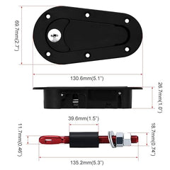 Universal Flush Hood Pins Engine Bonnet Latch Lock Kit Hood Lock Kit Car Cover Lock (Black)