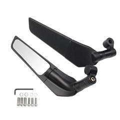 Universal Rearview Mirror Spoiler 90° Rotating Adjustable Side Mirrors Modified Wind Swivel Wing 2Pc