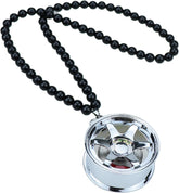 Universal Aluminum Rim Car Hanging Rear View Mirror Decoration Accessories For Car 1 Pc(Silver)