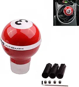 Universal Red 3 Ball Billiard Style Shift Gear Knob Car Shifter Lever Most Manual Automotive Vehicles