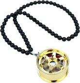 Universal Aluminum Rim Car Hanging Rear View Mirror Decoration Accessories For Car 1 Pc(Golden)