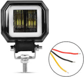 Universal 3 inch Square Shape Blue Angel Eye DRL White Light With Flasher 1 Pc