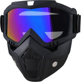 Universal UV Protection Face Mask With Transparent Glasses For Bike Riding 1 Pc
