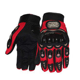2 Pcs Set Motorbike Gloves Full Finger Knight Riding Gloves (Red)