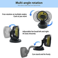 Portable Fan 360° Single Head Rotating With Adjustable 180° Up Down For Desktop/ Car / Truck Van 5 Inch Size