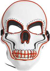 Universal Devil Head Neon Halloween Mask, Led Purge Mask 3 Lighting Modes For Costplay 1 Pc(Orange)