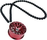 Universal Aluminum Rim Car Hanging Rear View Mirror Decoration Accessories For Car 1 Pc(Red)