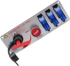 Universal LED Toggle Switch Panel 5in1 Multifunctional Ignition Switch Panel LED Indicator Light for Car And Jeep(Blue)