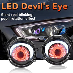 Universal Demon Eyes Light for Cars 12V Demon Eye Light LED Dynamic 33 Function Devil Eye Car Lights 2 Pcs Set