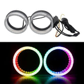 Universal Angel Eye Crystal Ring 2.5 Inch APP Control RGB LED for Car Headlight In Premium Quality 2 Pcs Set