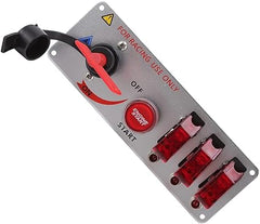 Universal LED Toggle Switch Panel 5in1 Multifunctional Ignition Switch Panel LED Indicator Light for Car And Jeep(Red)