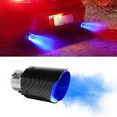 Universal Carbon fiber Light Exhaust Muffler Tip with LED Light Stainless Steel Tip