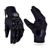 2 Pcs Set Motorbike Gloves Full Finger Knight Riding Gloves (Black)