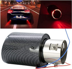 Universal Carbon fiber Light Exhaust Muffler Tip with LED Light Stainless Steel Tip