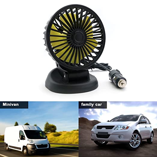 Portable Fan 360° Single Head Rotating With Adjustable 180° Up Down For Desktop/ Car / Truck Van 5 Inch Size