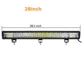 28 Inch Straight Bar Light Tri-Row Style Down Brackets