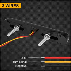 2 Pcs 4.5 LED Tail Light DRL Running Light Rear Brake Lamp Turn Signal Lamp (White-Yellow)