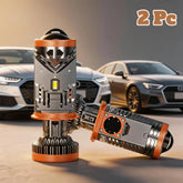2 Pcs Set A80 Pro Max LED Headlight Bulbs with Mini Projector Lens Hi-Lo H4 Projector Lens
