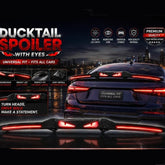 Universal Car Back Ducktail Devil Eye Style Tail Light Spoiler In Carbon Fiber
