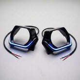 Universal Hexagon Shape Shrouds Bezel Covers with Blue LED Daytime Running Lights