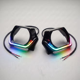 Universal Hexagon Shape Shrouds Bezel Covers With RGB LED Daytime Running Lights