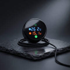 Bike Digital Clock 5 In 1 Time/Stop Watch With Voltmeter-Temperature Gauge Dual USB Charger Waterproof