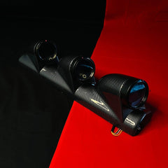 Car 12V 3in1 Carbon Fiber DEFI Triple Pillar Gauge Meter Volt & Water Temp & RPM For Car 1 Pc