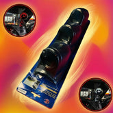 Car 12V 3in1 Carbon Fiber DEFI Triple Pillar Gauge Meter Volt & Water Temp & RPM For Car 1 Pc