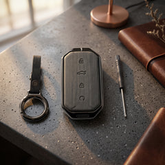 Jaecoo J5 Model Elite Series Metallic Car Key Case Luxury Zinc Alloy Protection Case(Black)