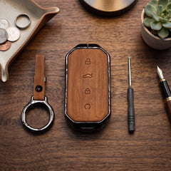 Jaecoo J5 Model Elite Series Metallic Car Key Case Luxury Zinc Alloy Protection Case(Brown)