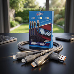 Universal GMKA 3in1 Premium Multifunctional Super Fast Charging Cable With Data Transfer Function