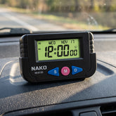 Universal Stick-On Mini Digital Vehicle Clock with Built-In Calendar Alarm Function