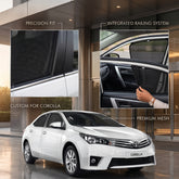 Toyota Corolla 2015-2025 Elite Series Car Window Railing Privacy Curtains Sun shades UV Rays Protection Blinds (4 Pcs)
