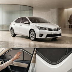 Toyota Corolla 2015-2025 Elite Series Car Window Railing Privacy Curtains Sun shades UV Rays Protection Blinds (4 Pcs)