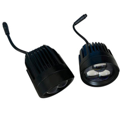 1 Pc HJG 120W 3 Lens Round Projector Fog Lights Dual Color With Devil Eye Function For All Bikes, Cars - Jeep