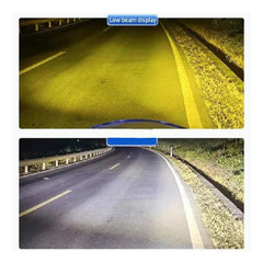 1 Pc HJG 120W 3 Lens Round Projector Fog Lights Dual Color With Devil Eye Function For All Bikes, Cars - Jeep