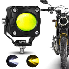 2 Pc Set HJG 60W Mini Projector Driving Fog Lights Three Color With Devil Eye Function For All Bikes, Cars - Jeep
