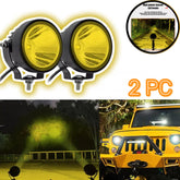 2 Pcs Set HJG 20W Floodlight Yellow Color Beam Fog Light