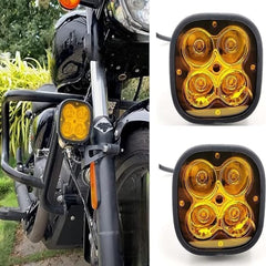 2 Pcs Set HJG 4 SMD Flood Light With Yellow Cover With Relay Wiring