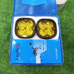 2 Pcs Set HJG 4 SMD Flood Light With Yellow Cover With Relay Wiring