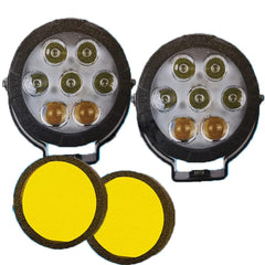 2 Pcs Set HJG 5 SMD Floodlight 2 Len Projector 100 Watt Cree SMD With Yellow Fog Covers And Wiring Bar Light