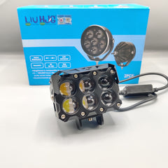 1 Pc HJG 6 SMD Pod Light Headlight 9D Lens Yellow - White Beam Fog Light