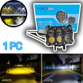 1 Pc HJG 6 SMD Pod Light Headlight 9D Lens Yellow - White Beam Fog Light