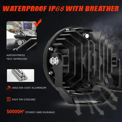 2 Pcs Set HJG 9 SMD Floodlight 180 Watt Cree SMD With Yellow Fog Covers And Wiring Bar Light