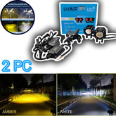 2 Pcs Set HJG Devil Eye Band Light With Dual Color Yellow/White Metal Body