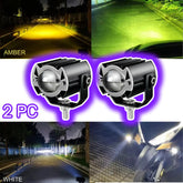 2 Pcs Set HJG G15 30W Mini Spotlight Yellow/White Fog Light