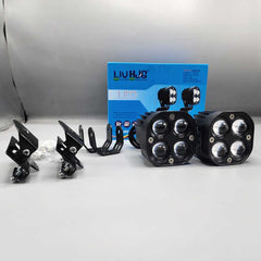 2 Pcs Set HJG Original Cree SMD Quad Lens Projector Dual Colour Yellow/White With Bonnet Brackets For Jeep/Car