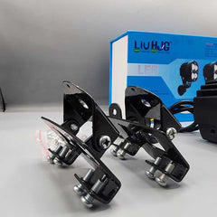 2 Pcs Set HJG Original Cree SMD Quad Lens Projector Dual Colour Yellow/White With Bonnet Brackets For Jeep/Car