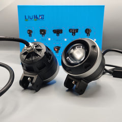 2 Pcs Set HJG Projector Sharoud Cut Lens Light With Dual Color High/Low Shutter