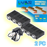 2 pcs Set HJG 3 Lens Super Slim High Power Devil Eye 120W Landscape Style Grill LED Fog Light for Car